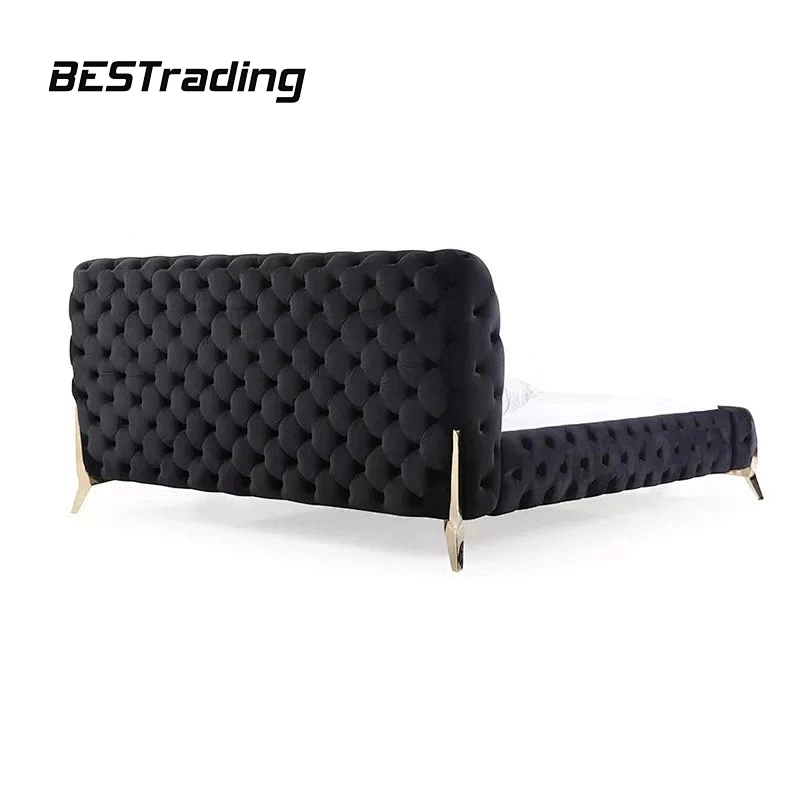 Luxury Italian Bed Collection Chesterfield Button Tufted King Size Double Bed