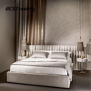 Modern white queen size bed