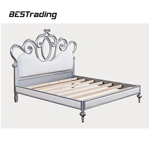 Latest modern Italy style bed furniture stainless steel feet wooden double bed Customizedd design bed set furniture