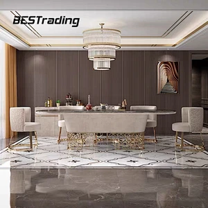 Italian Luxury High End Dining Room Furniture Modern Arm Chair Leather Dining Chair