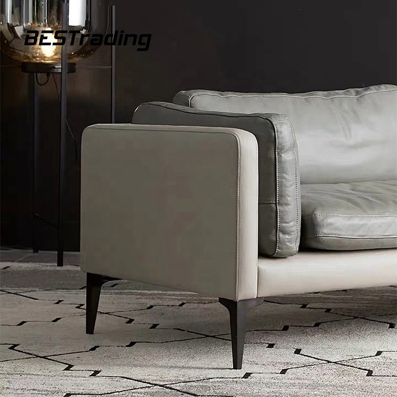 White kuka leather sofa 2 seater