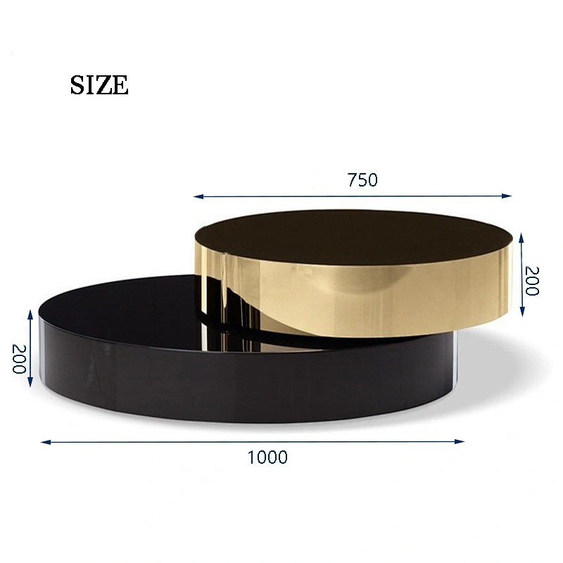 Modern Luxury Living Room Furniture Coffee Table Gold Toughened Glass Black Center Table
