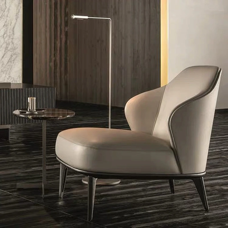 Luxury modern living room furniture single sofa chair fabric lounge chair