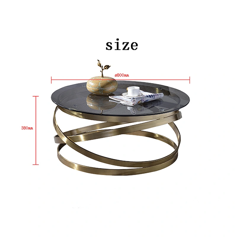 High Quality Italian Style Living Room Furniture Stainless Steel Base Glass Top Center Table Modern Coffee Table