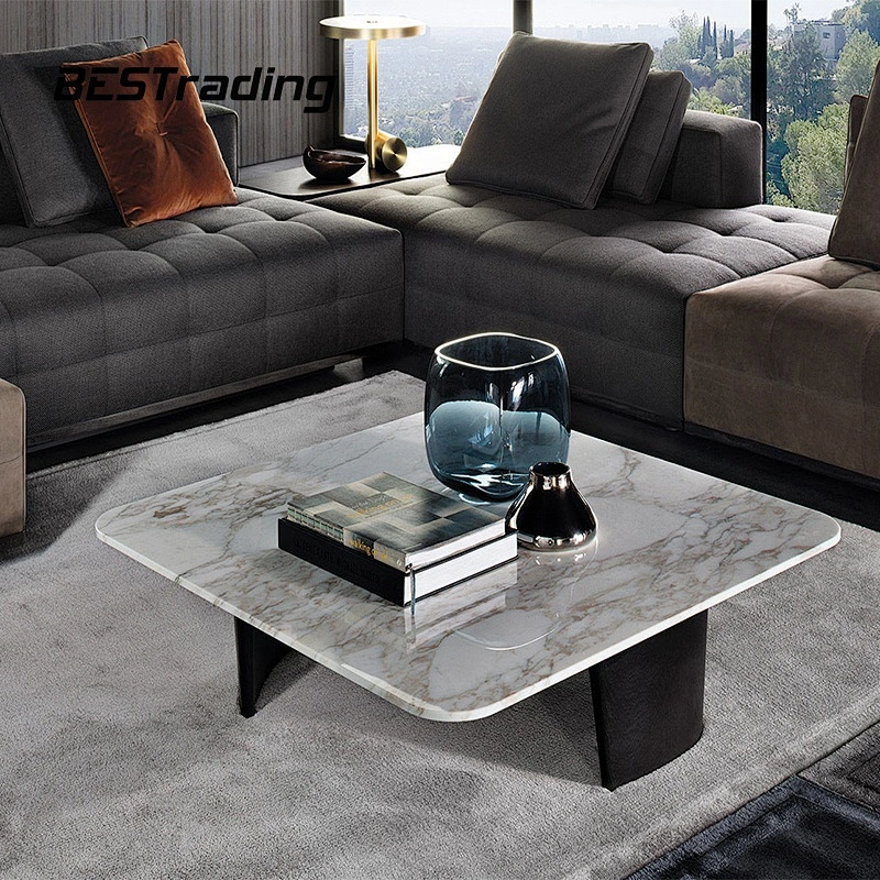 Living room center table faux marble coffee table designs
