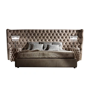 luxury italian bed room furniture king size modern italian latest double bed designer furniture set leather velet luxury bed