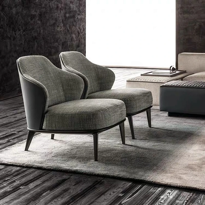 Luxury modern living room furniture single sofa chair fabric lounge chair