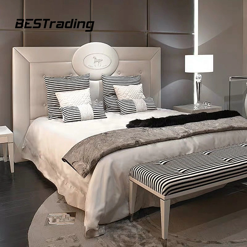 High End royal bed furniture Italian luxury king size bed with leather bed headboards