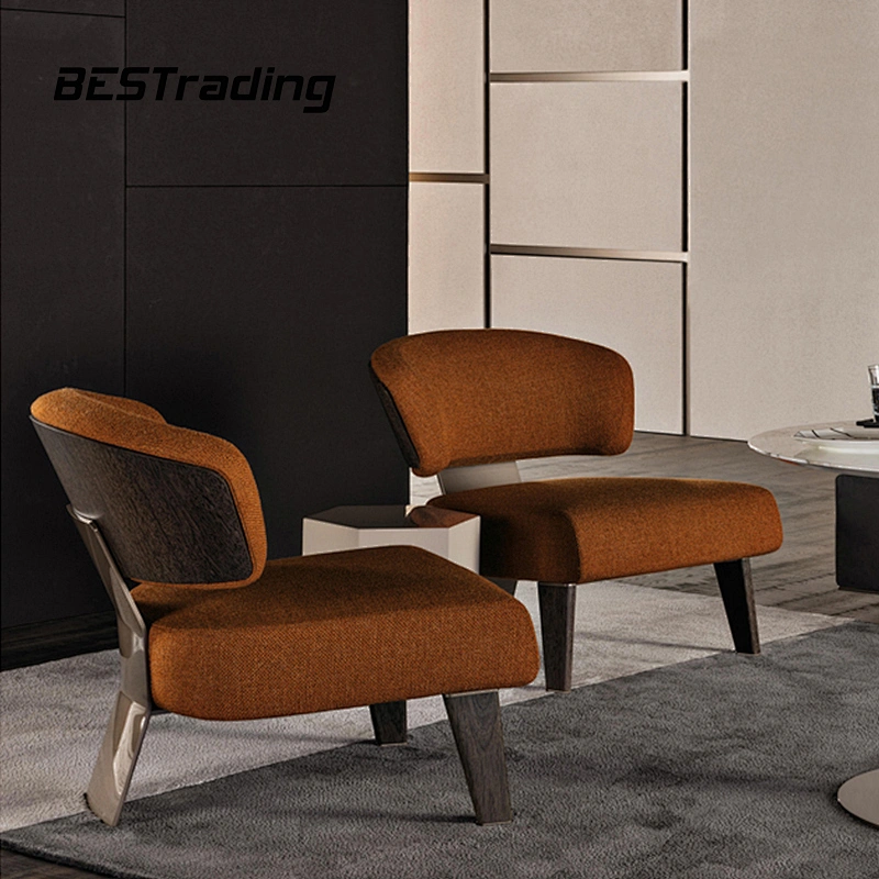 New Fashion Collection Living Room Furniture Modern Leather Or Fabric Leisure Chair Wood Chair