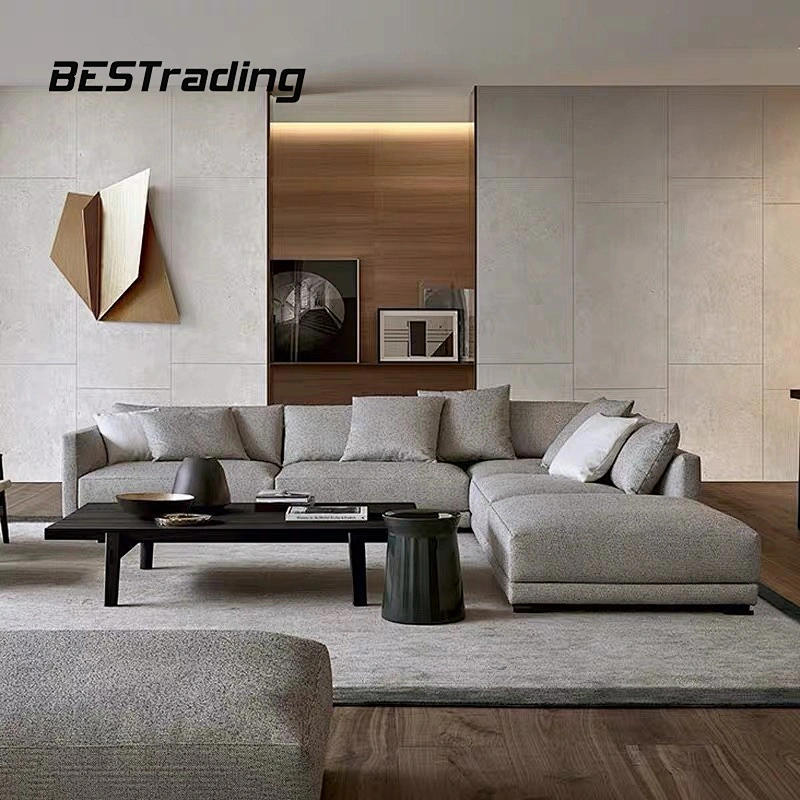 Latest design Living Room Lounge Furniture L Shaped Velvet Fabric Sectional Sofa