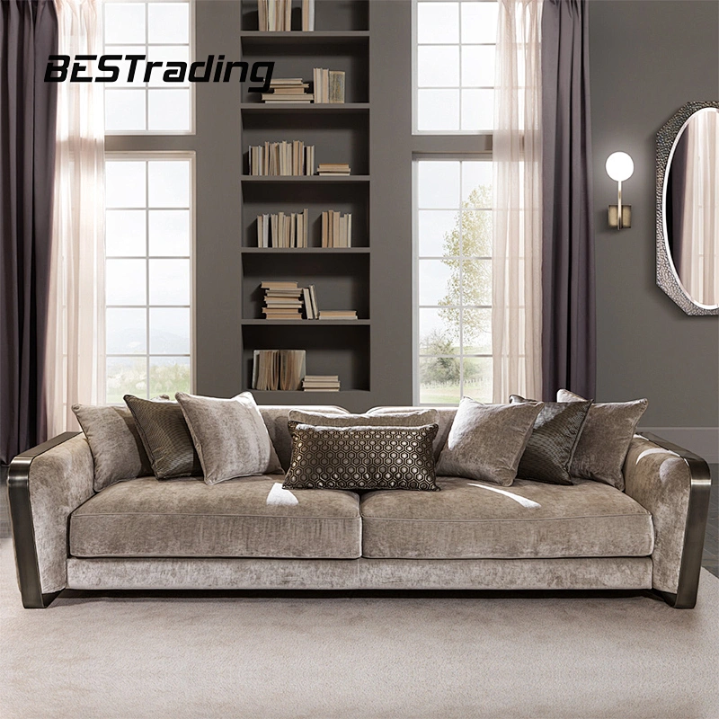Italian style  living room furniture velvet sofa  hotel lobby sectional sofa set sofa chair