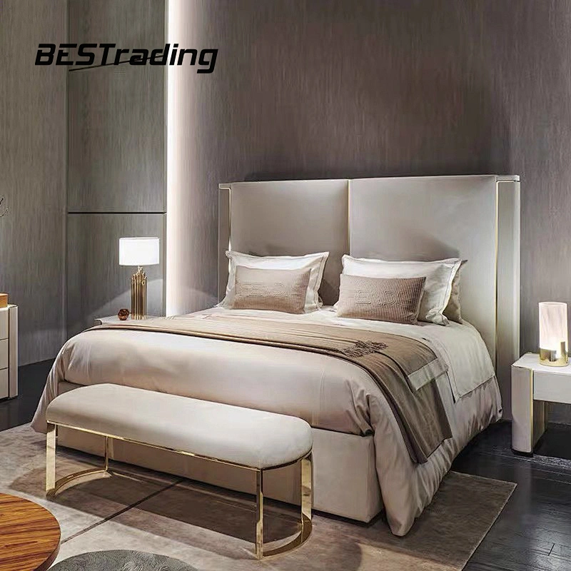 European Design Luxury Modern Bed Furniture Leather Bed