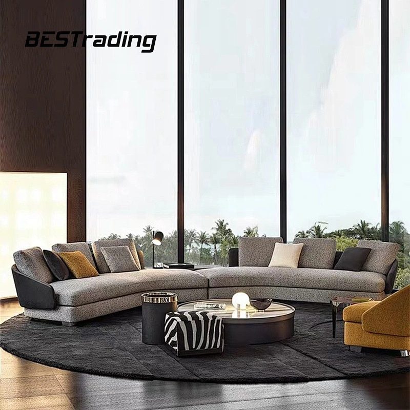 Modern round glass coffee table