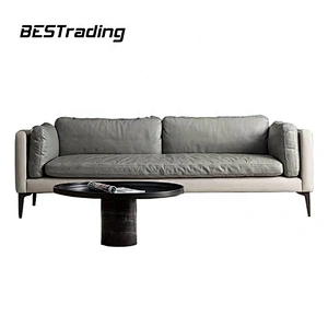 White kuka leather sofa 2 seater