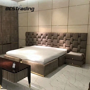 Luxury fancy double bed design furniture king size bedroom sets