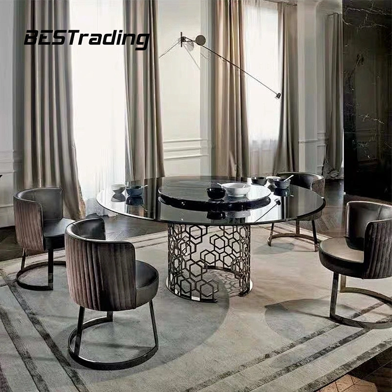 Italian Luxury High End Dining Room Furniture Modern Arm Chair Leather Dining Chair