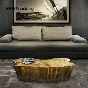 European High End Coffee Table Living Room Furniture Art Design Center Table Luxury Gold Coffee Table