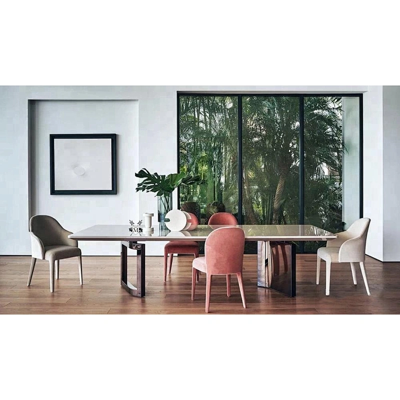 Modern wooden dining table and chairs dining room furniture made in china
