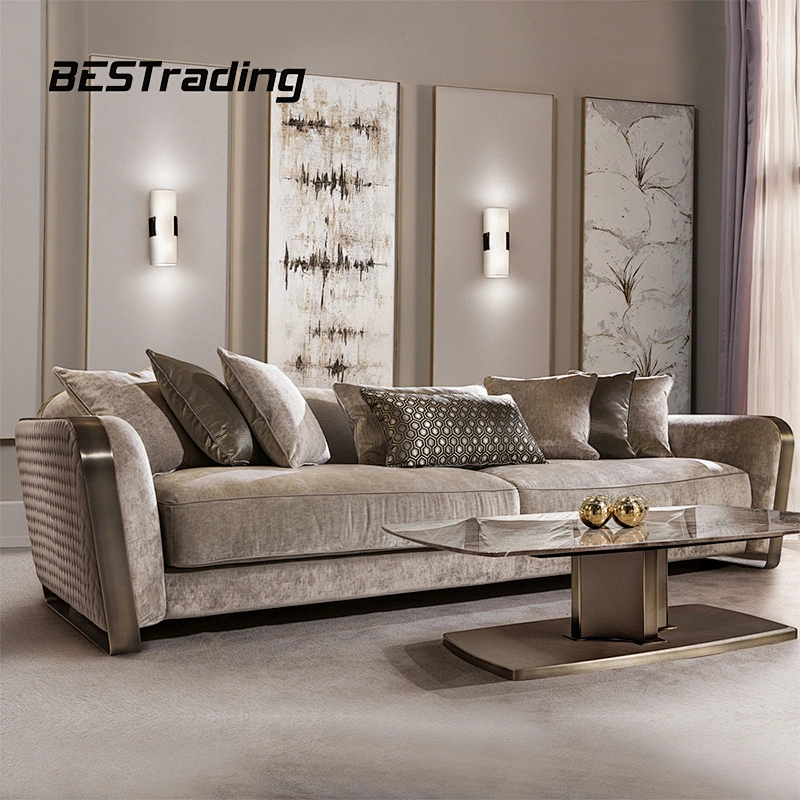 Italian style  living room furniture velvet sofa  hotel lobby sectional sofa set sofa chair
