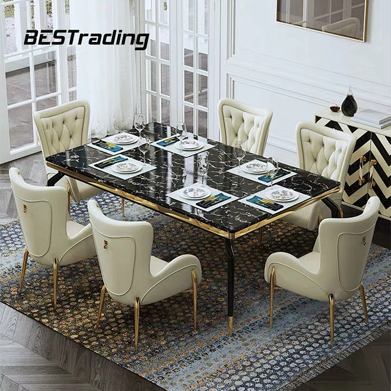 Luxury Dinning Room Restaurant Furniture Flocking Leather Arm Chair With Metal Legs Dining Chair