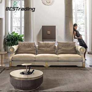 New European luxury style living room furniture velvet fabric lounge sofa set sectional sofa