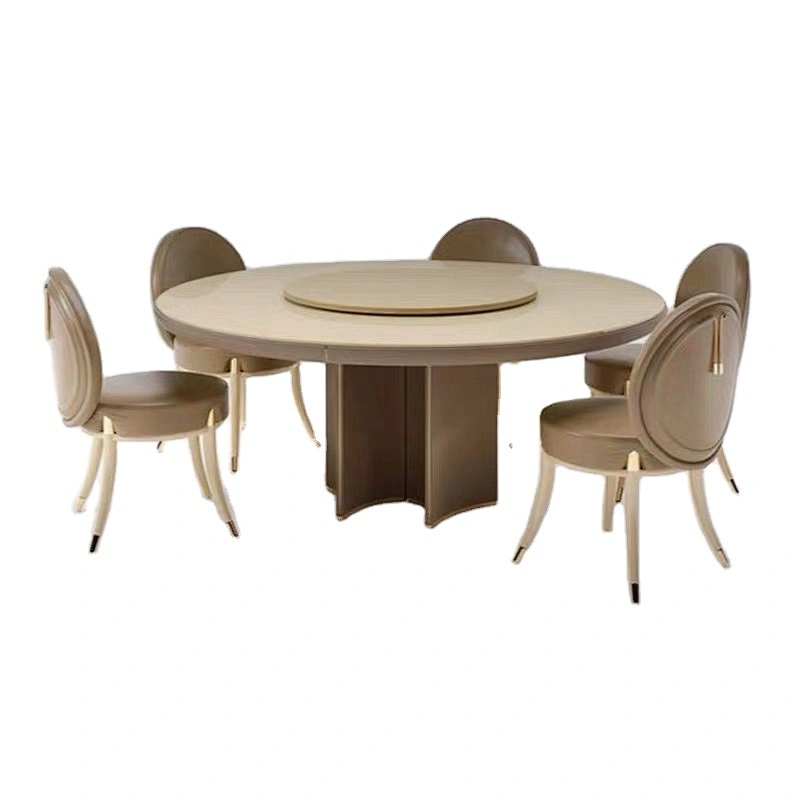 Modern Luxury Dining Home Sets wooden legs Leather Upholstered Dining Chair