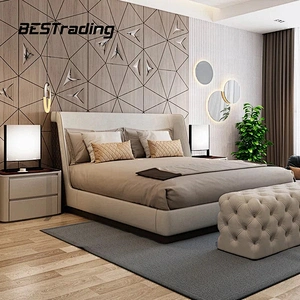 Luxury wood sleeping bed designs bedroom set