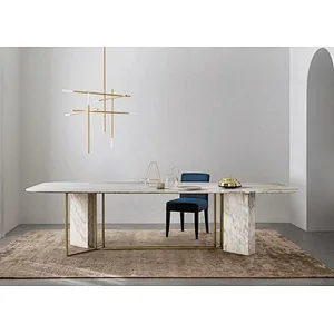 2018 Italian style modern marble white dinning table set dining room furniture for home furniture