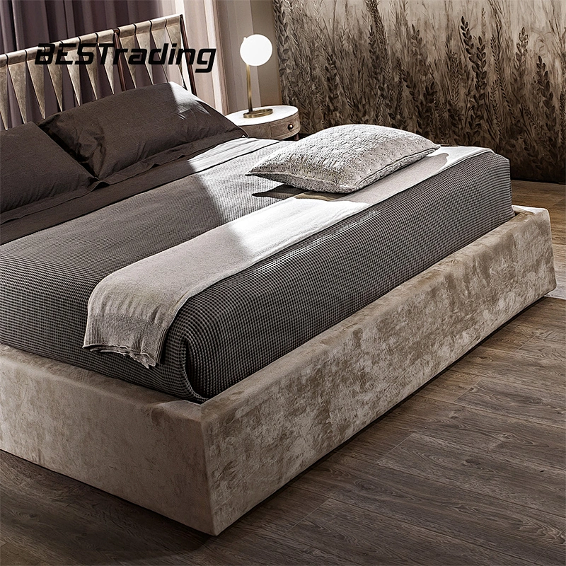 Modern white queen size bed