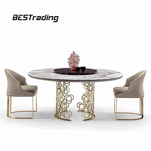 European Design Luxury Villa Dining Room Furniture Leather Chair Modern Dinning Chair  Metal Chair