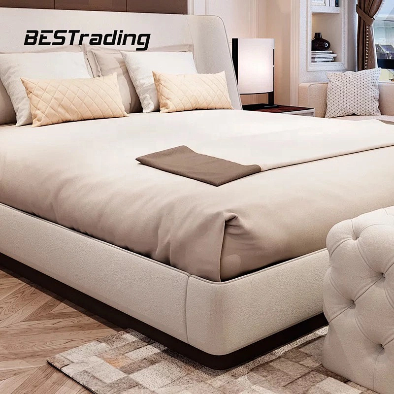 Luxury wood sleeping bed designs bedroom set