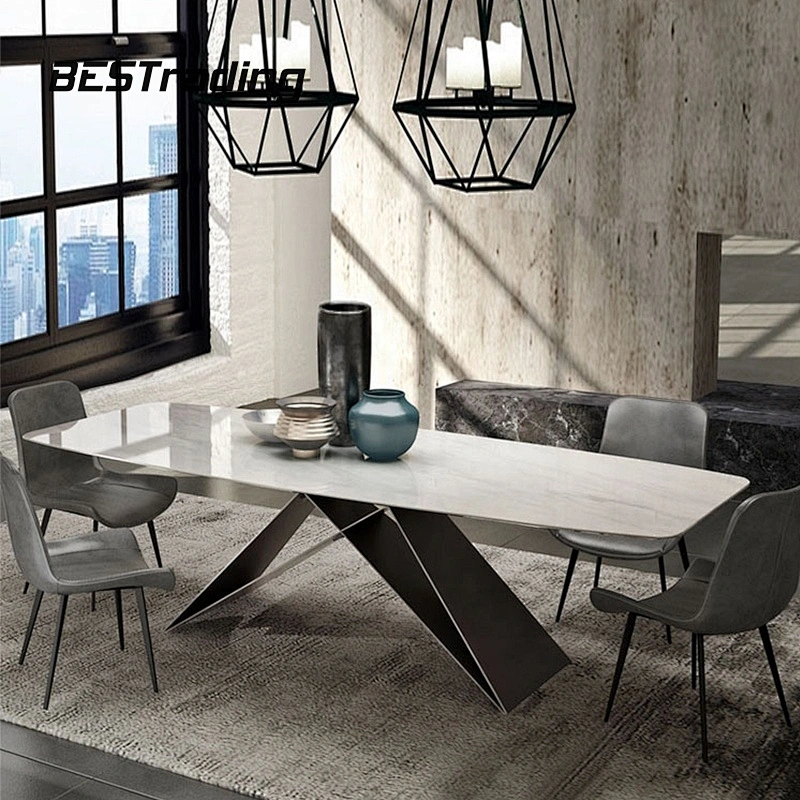 Marble dining table set 6 chairs