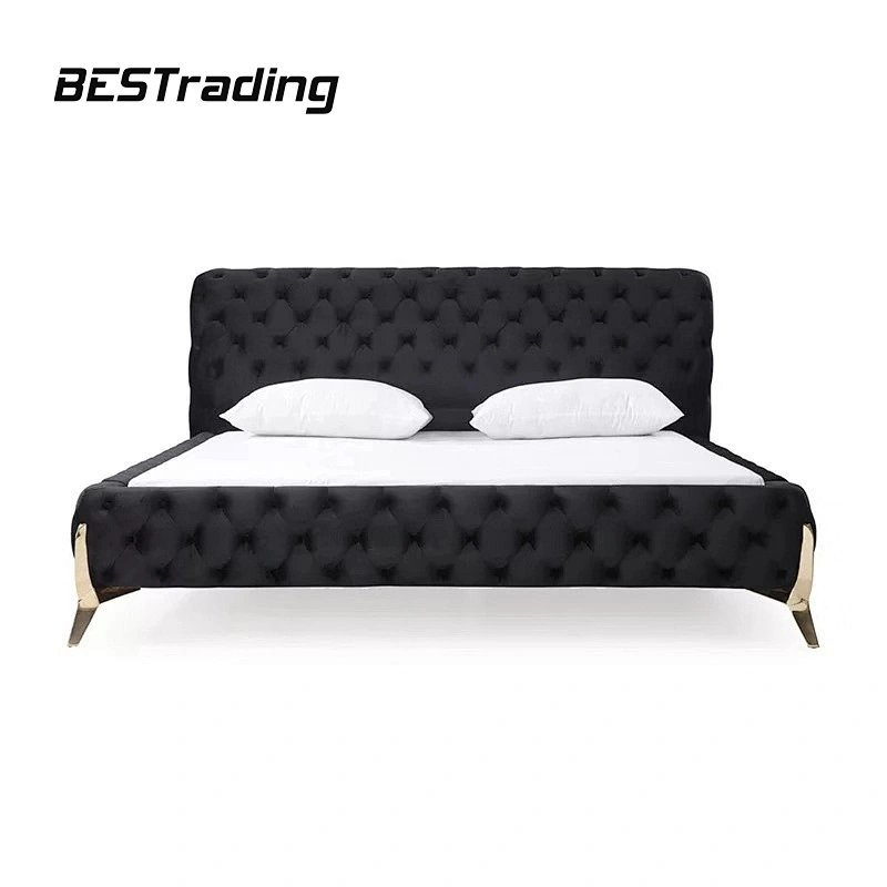 Luxury Italian Bed Collection Chesterfield Button Tufted King Size Double Bed