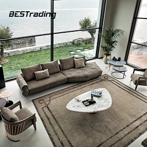 Customized Modern luxury home furniture sofa living room nubuck leather sofa sectional luxury furniture sofa set