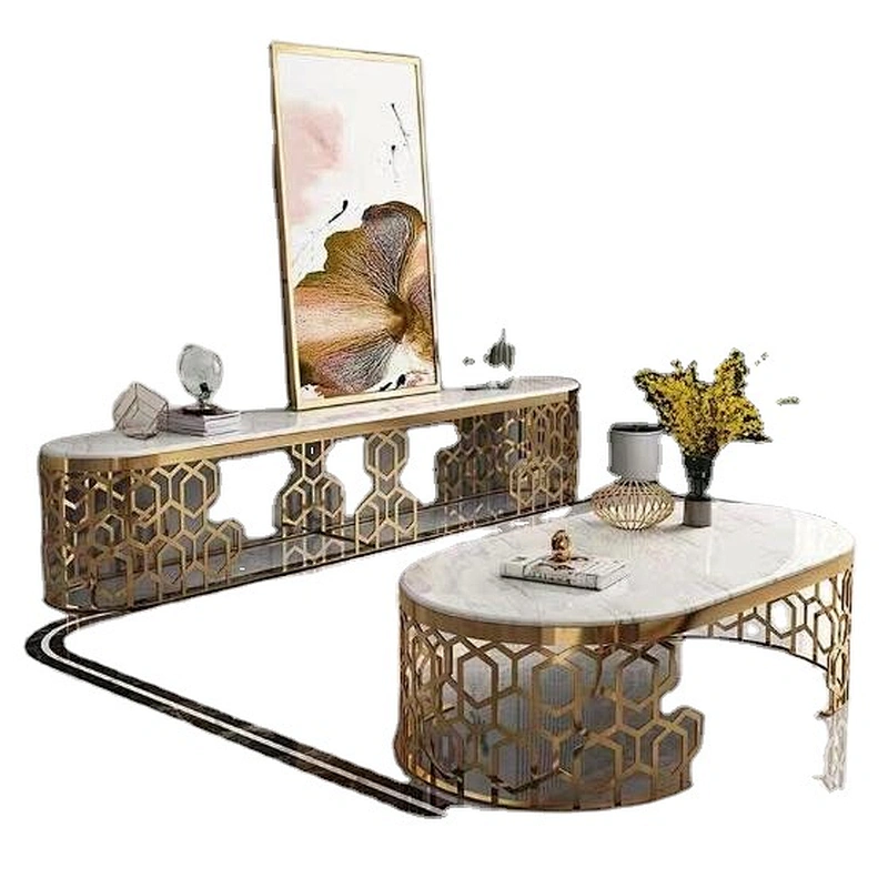 marble  coffee table and tv stand