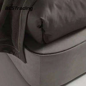 European Modern Luxury bed furniture Tufted Leather Double Bed With Stainless Steel Feet