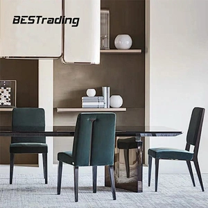 Contemporary Style Dining Home Sets High Back Velvet Fabric Chair Upholstered Chair Dinning Chair