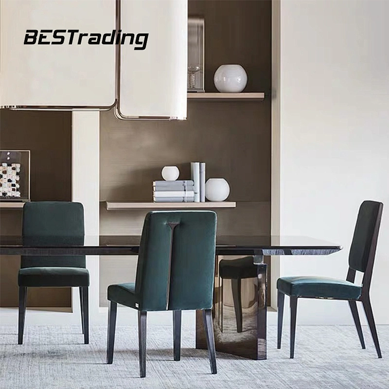 Contemporary Style Dining Home Sets High Back Velvet Fabric Chair Upholstered Chair Dinning Chair