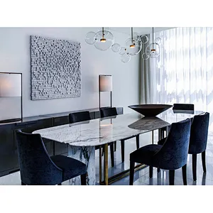 2018 Italian style modern marble white dinning table set dining room furniture for home furniture