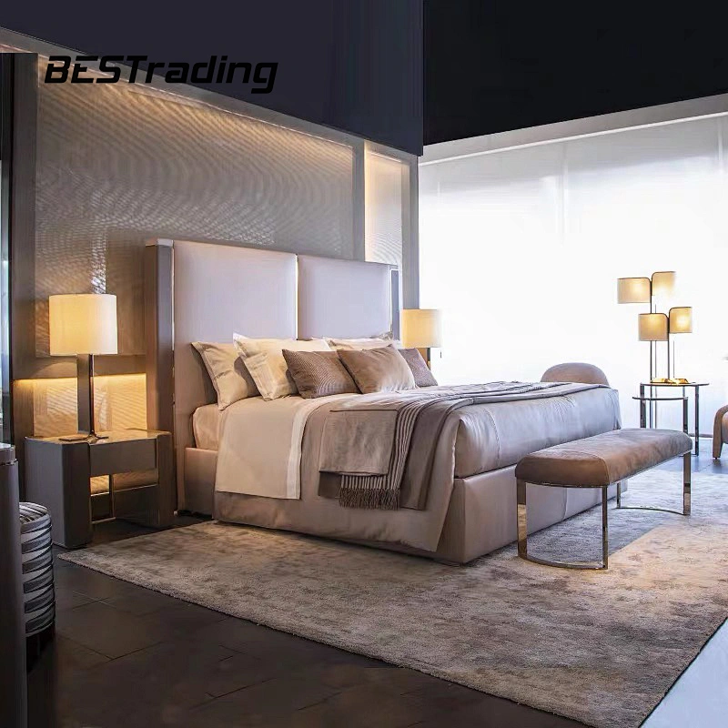 European Design Luxury Modern Bed Furniture Leather Bed