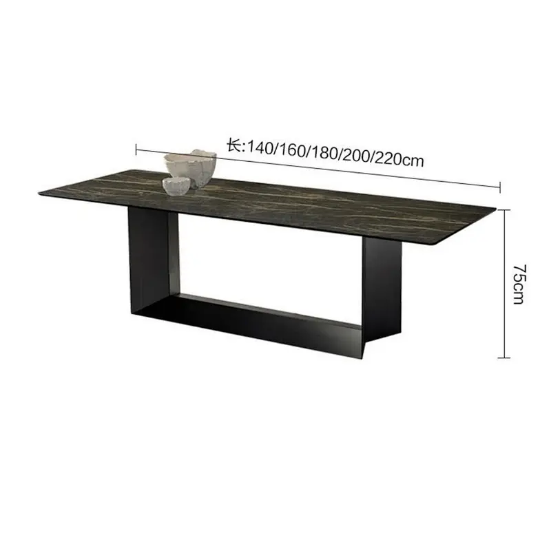 modern nature  marble top stainless steel dining table 2.5m