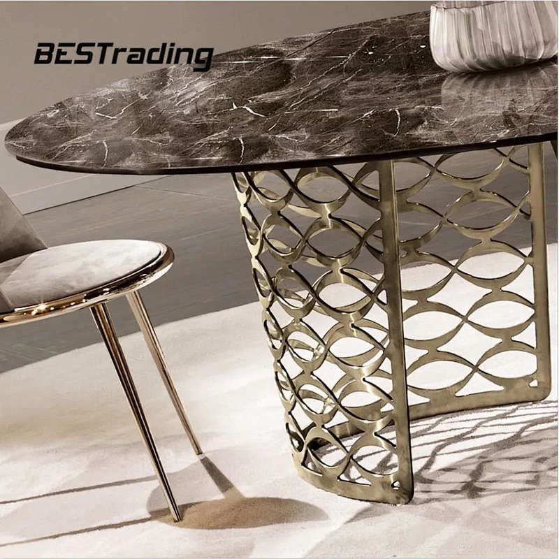 Italian Luxury High End Dinning Table Set Marble Dining Table Modern Dining Table Set