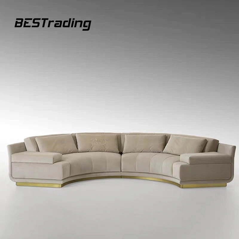 High Quality Hotel Lobby Living Room round sofa Round Couch Furniture 7 Seats Sofa set