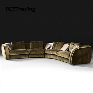 Global hot-selling velvet sofa multiple color options u shape sofa set 7 seater living room sofa