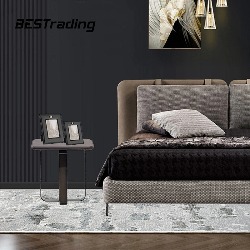 Modern minimalist designer leather fabric king size bed Luxury bed set furniture