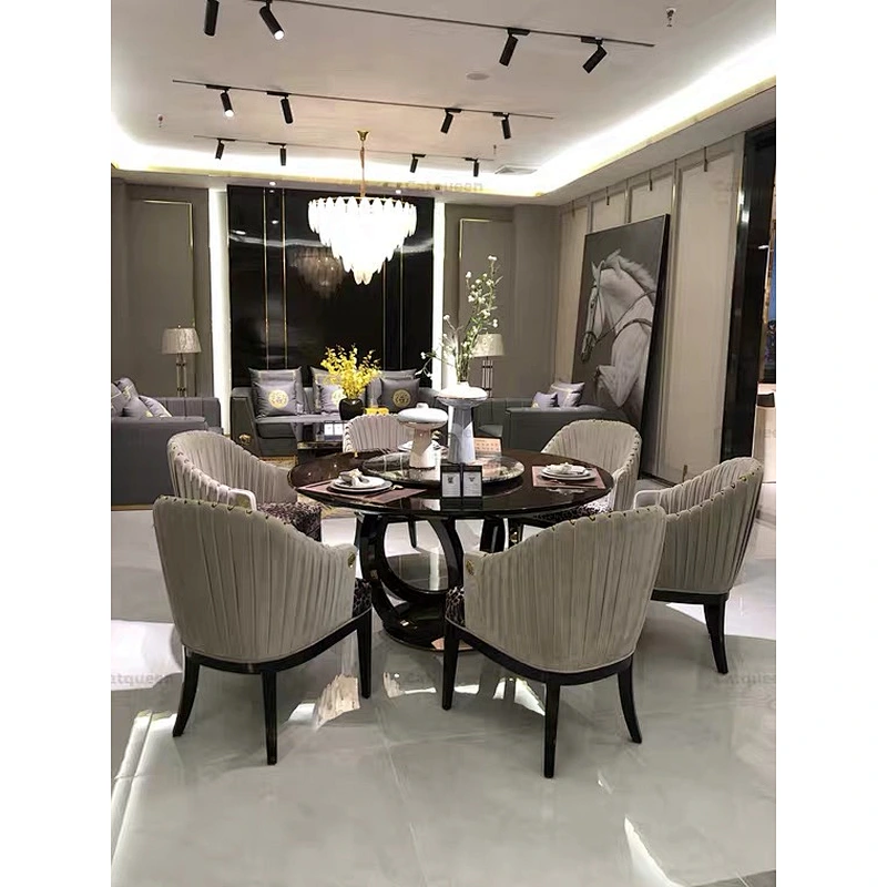 European High End Dining Room Furniture Leather Back with Leopard-Print Upholstery Luxury Dining Chair