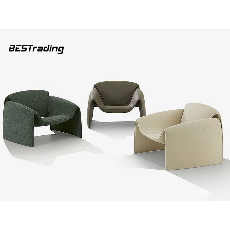2021 New Italy design leather chair customized leisure chair living room chairs