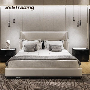 uxury italian bedroom set furniture king size modern italian latest double bed designer furniture set leather luxury bed