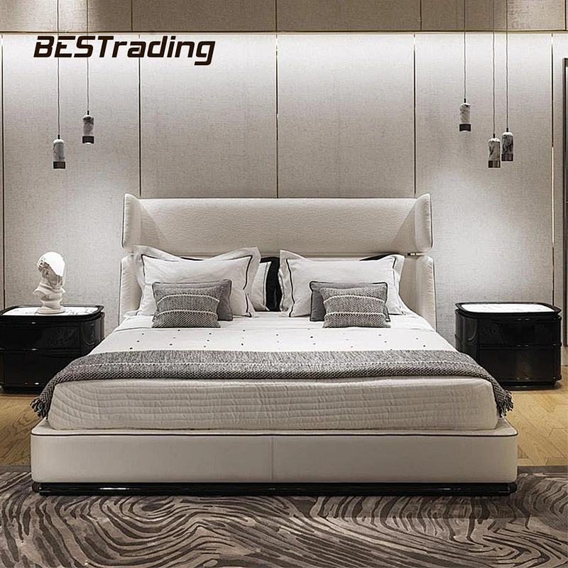 uxury italian bedroom set furniture king size modern italian latest double bed designer furniture set leather luxury bed