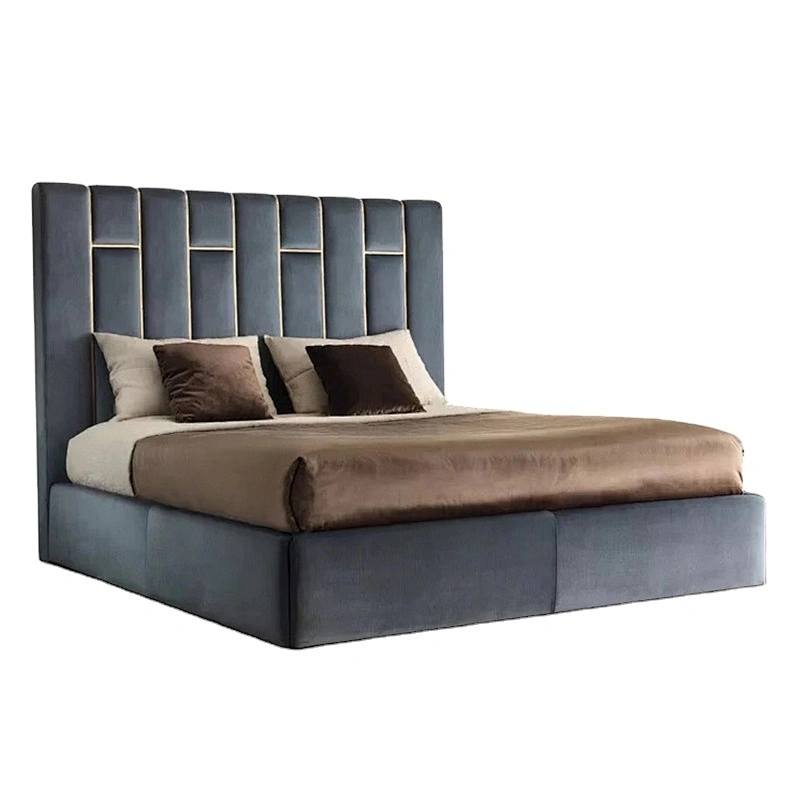 European King Size and Queen Size Bed room set Luxury Leather Modern design Furniture Leather Soft Bed set